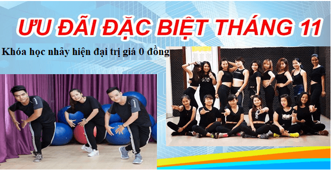 ưu đãi cho tháng 11 lớp học nhảy hiện đại trị giá 0 đồng