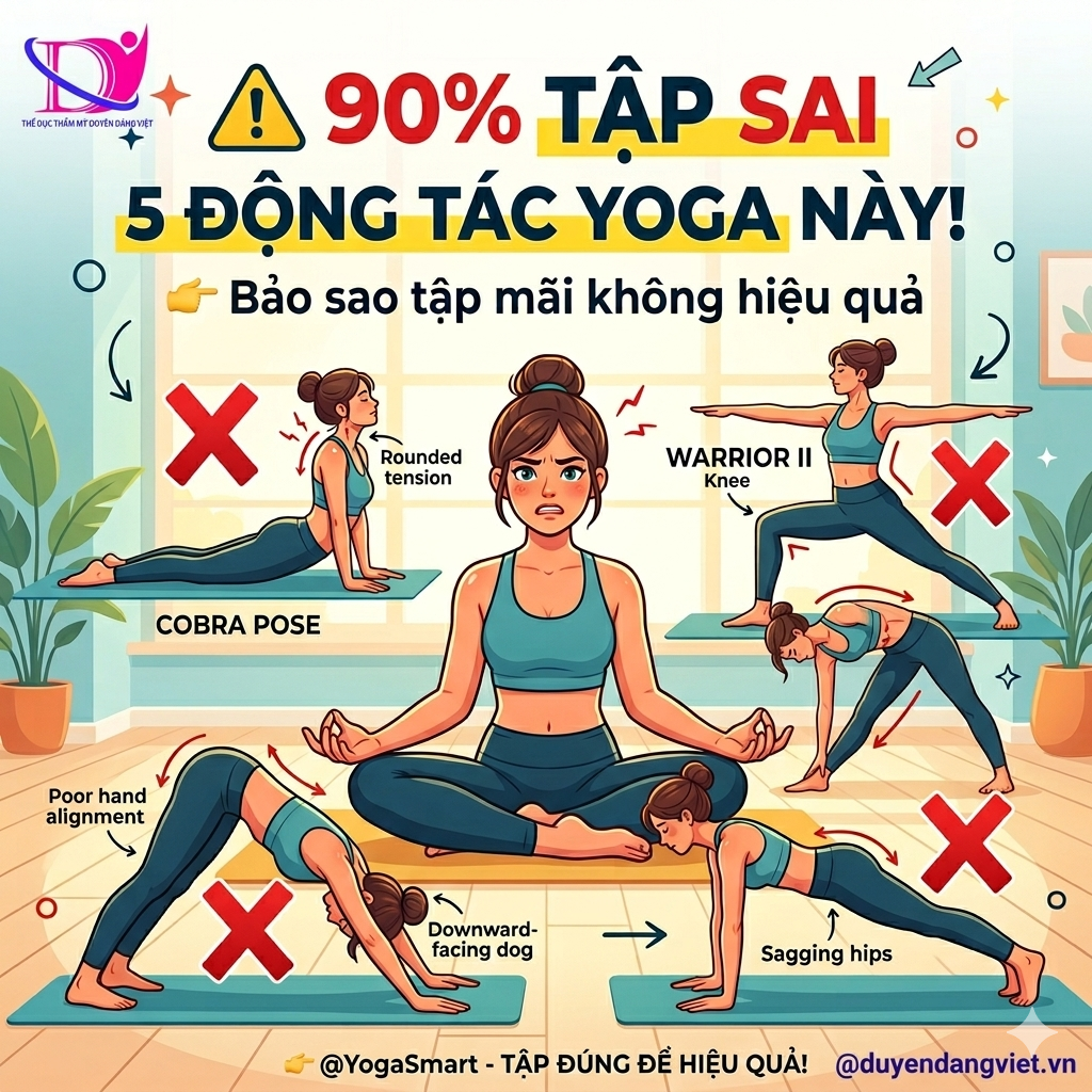 5 lỗi sai Yoga cơ bản người mới bắt đầu thường mắc phải khiến tập luyện không hiệu quả.